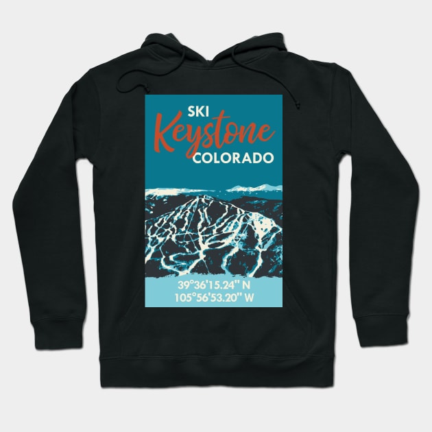 Keystone Mountain Vintage Ski Poster Hoodie by ROEDERcraft